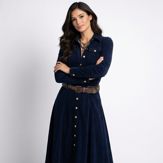 VESTIDO LARGO CON BOTONES