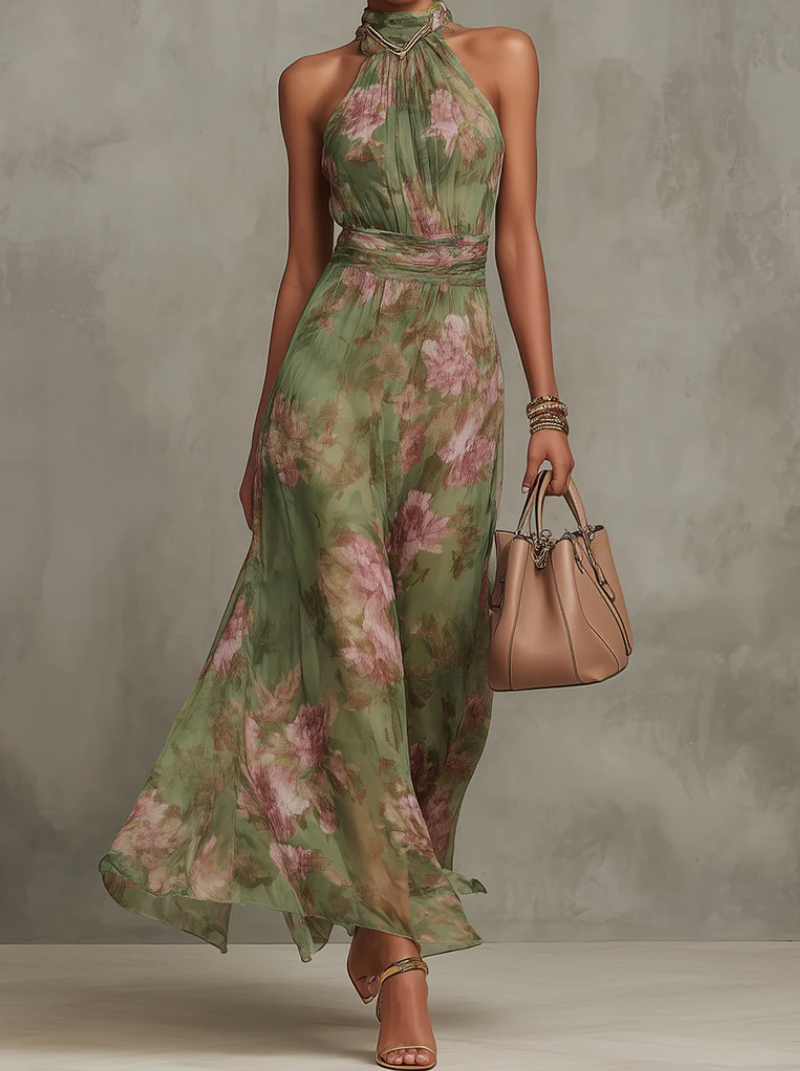 VESTIDO ELEGANTE CON ESTAMPADO FLORAL