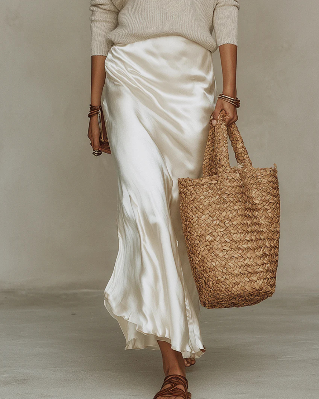 VESTIDO SATINADO CON SUETER INCLUIDO