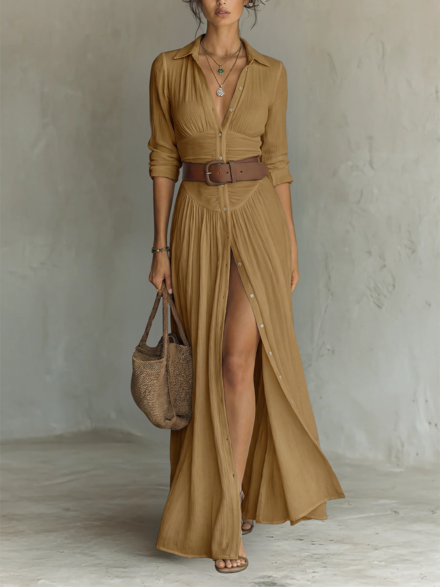 Abito Maxi Lungo in Lino per Donna
