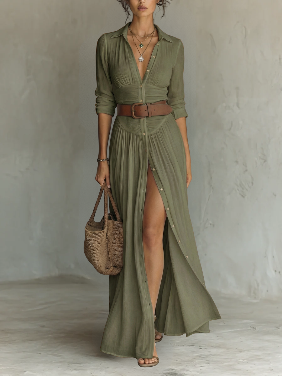 Abito Maxi Lungo in Lino per Donna
