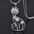 Collar Cats of Love en plata esterlina con circonitas incrustadas