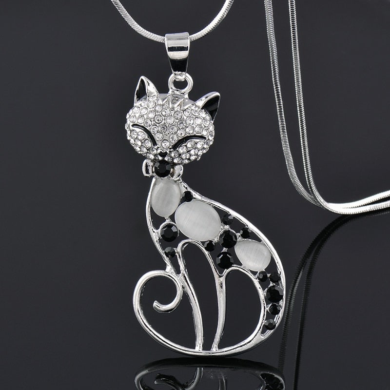 Collar Cats of Love en plata esterlina con circonitas incrustadas