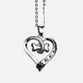 Collar con colgante en forma de pata de perro y corazón de acero inoxidable