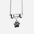 Collar delicado con colgante en forma de pata de perro de acero inoxidable