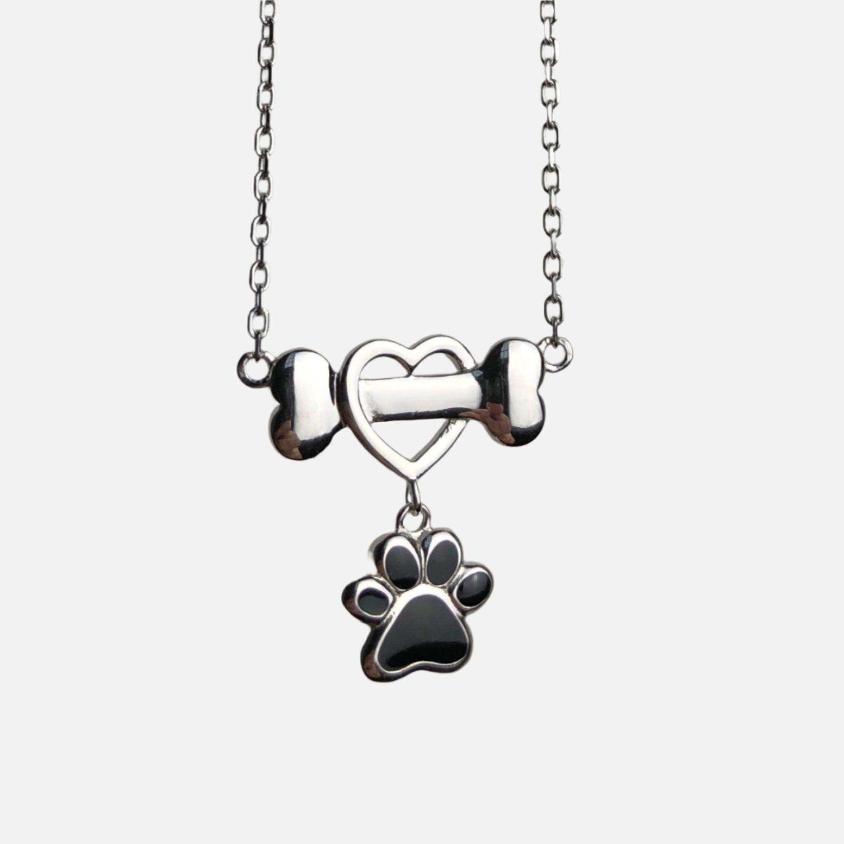 Collar delicado con colgante en forma de pata de perro de acero inoxidable