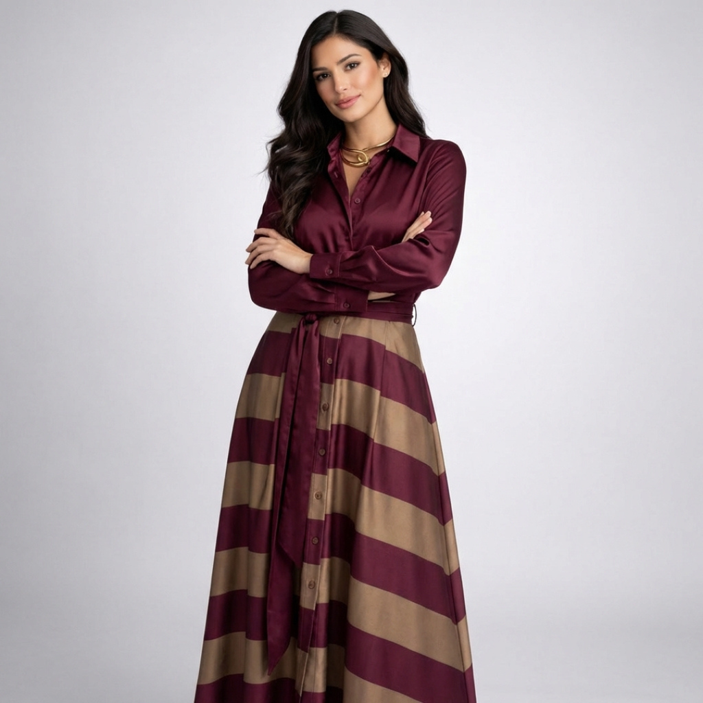 VESTIDO MAXI A RAYAS