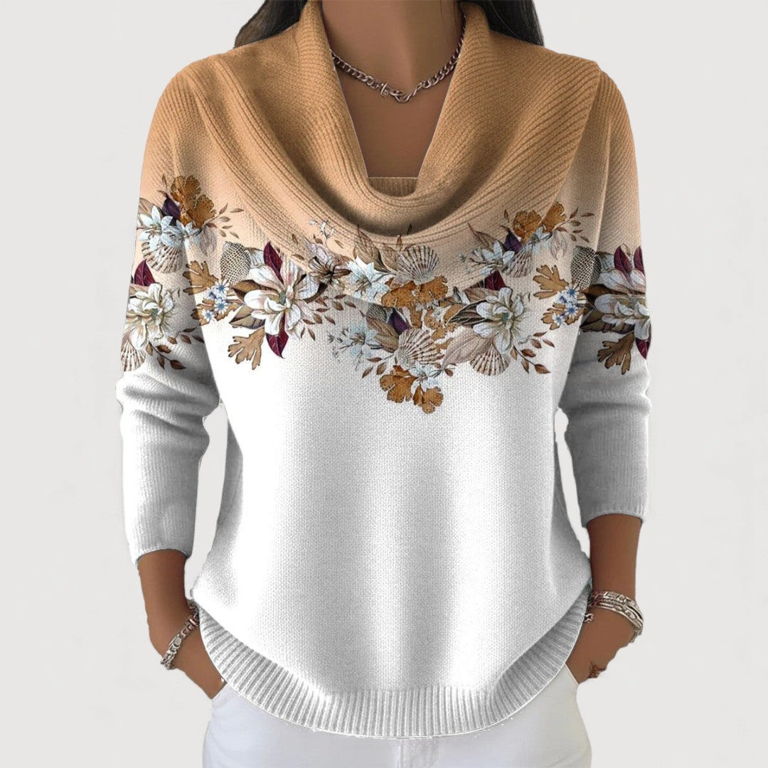 SUDADERA FLORAL CON CUELLO SUAVE