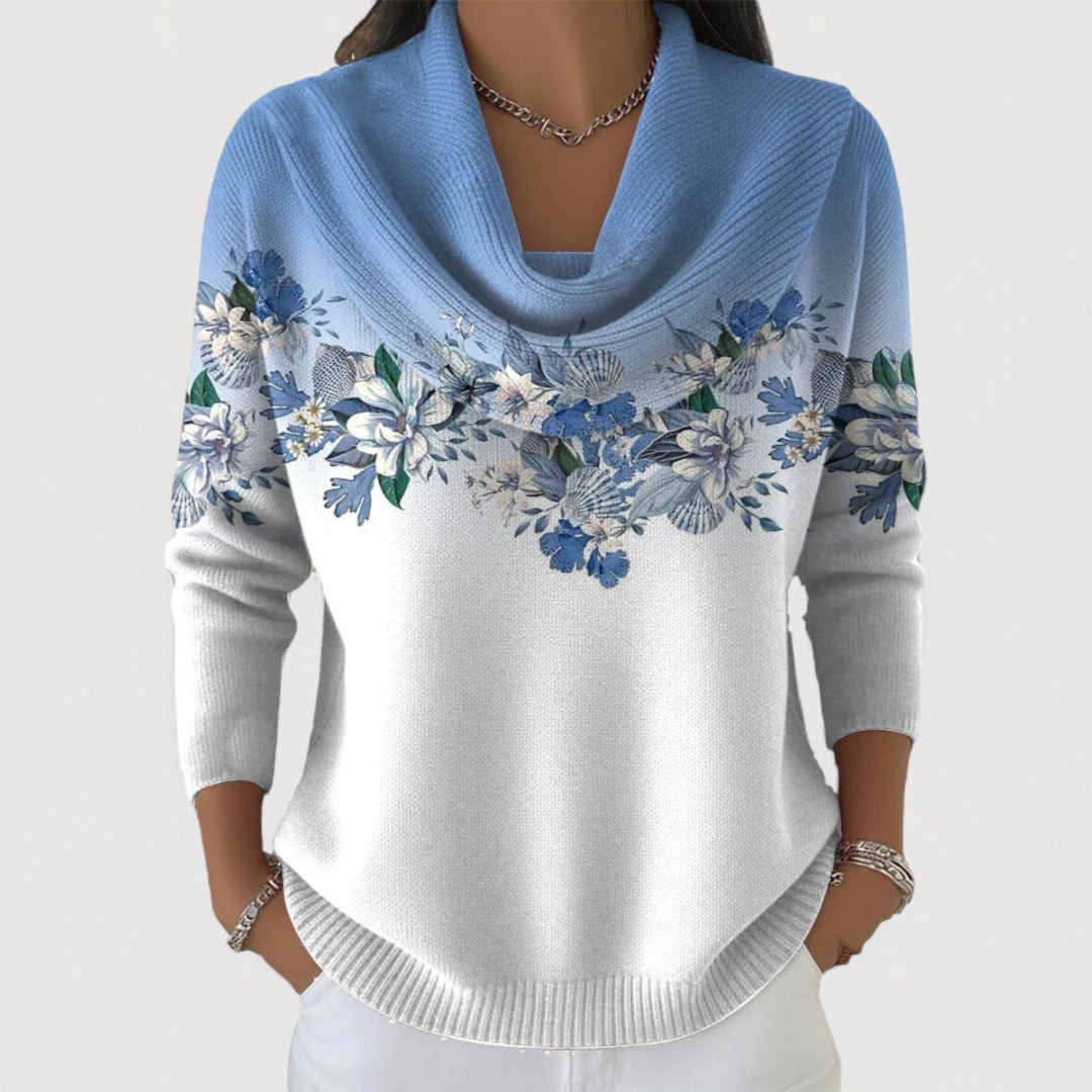 SUDADERA FLORAL CON CUELLO SUAVE