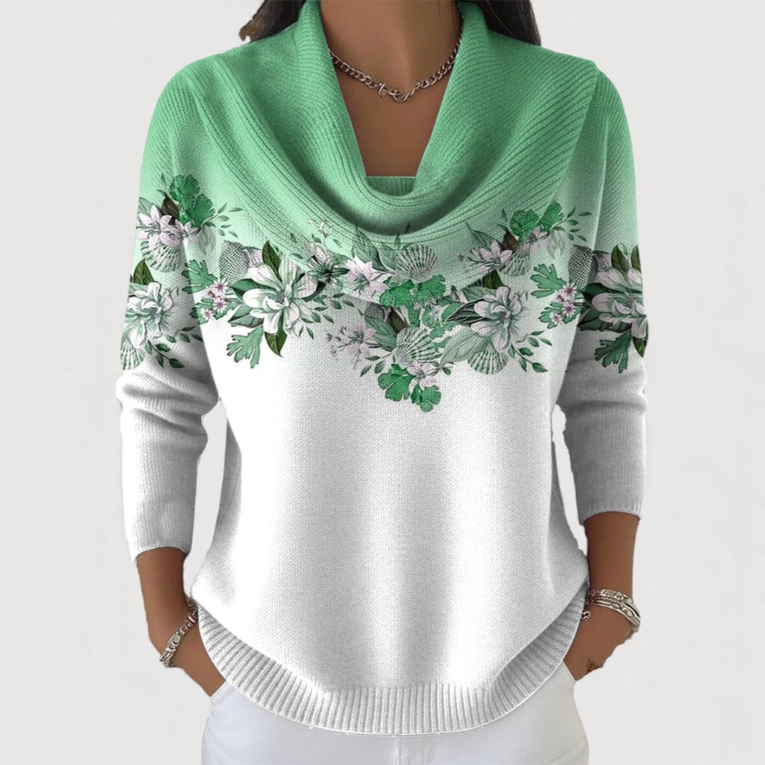 SUDADERA FLORAL CON CUELLO SUAVE