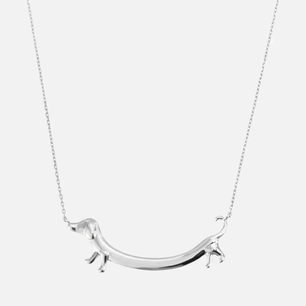 Collar con dachshund dorado