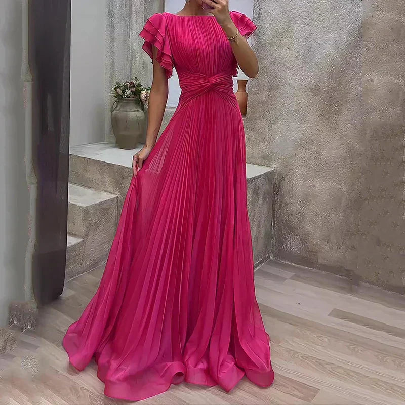 VESTIDO DE NOCHE PLISADO
