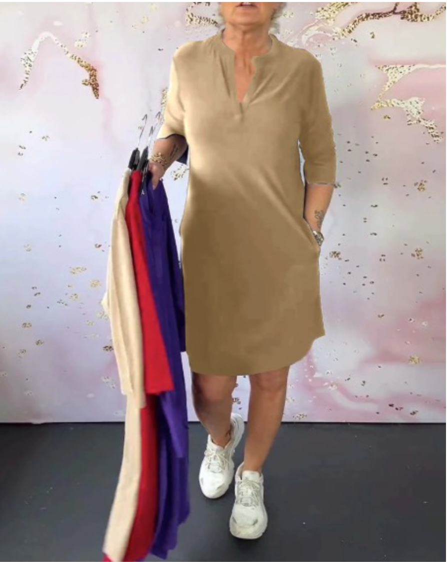 VESTIDO CON ESCOTE EN V