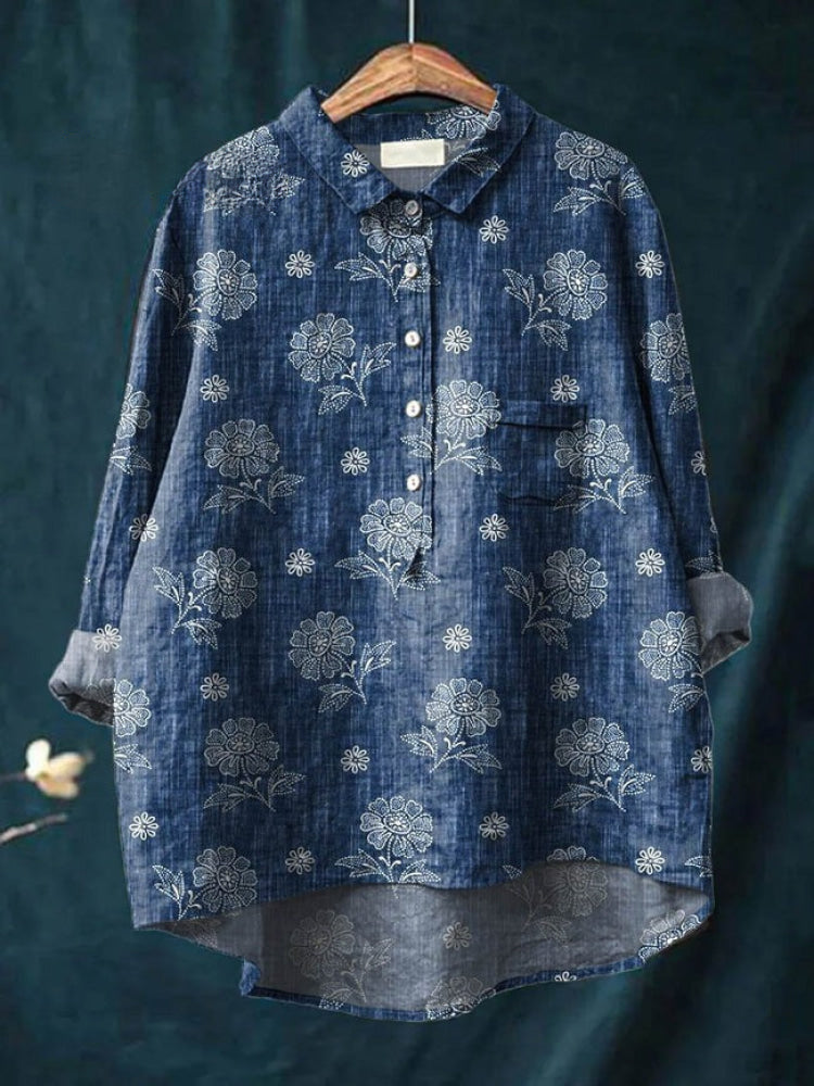 CAMISA DE LINO ESTAMPADA