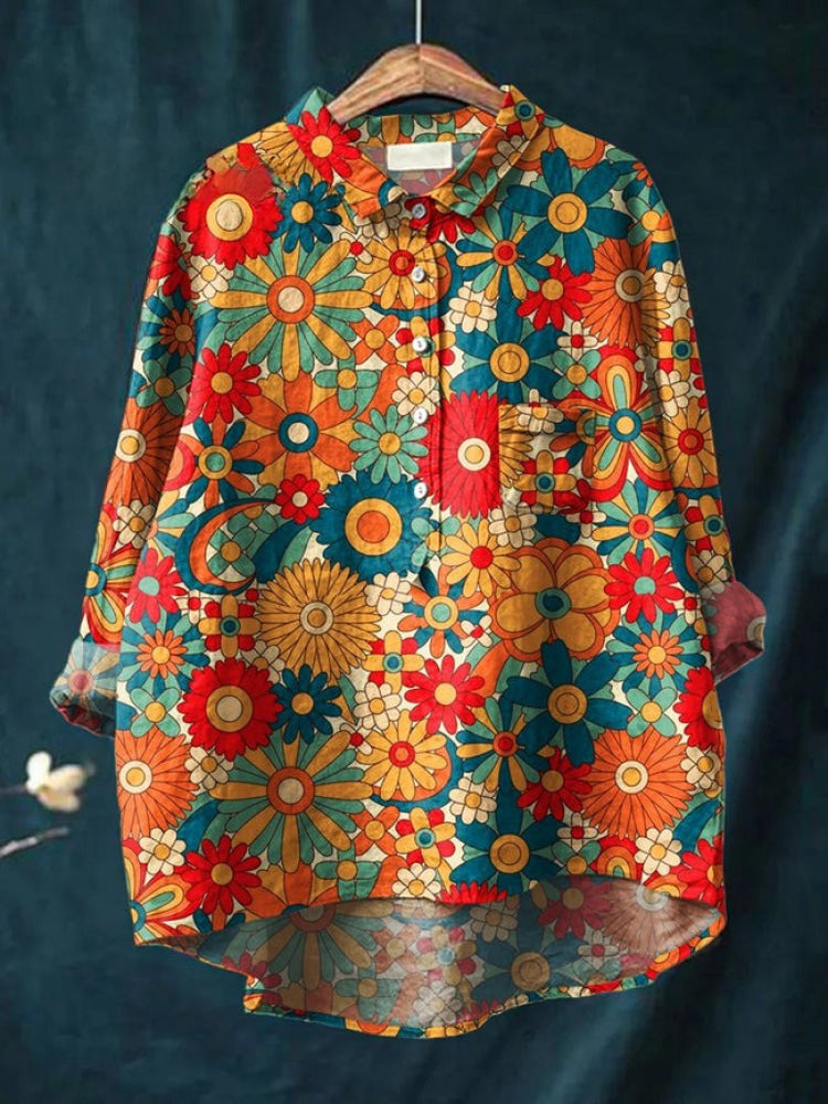CAMISA DE LINO ESTAMPADA