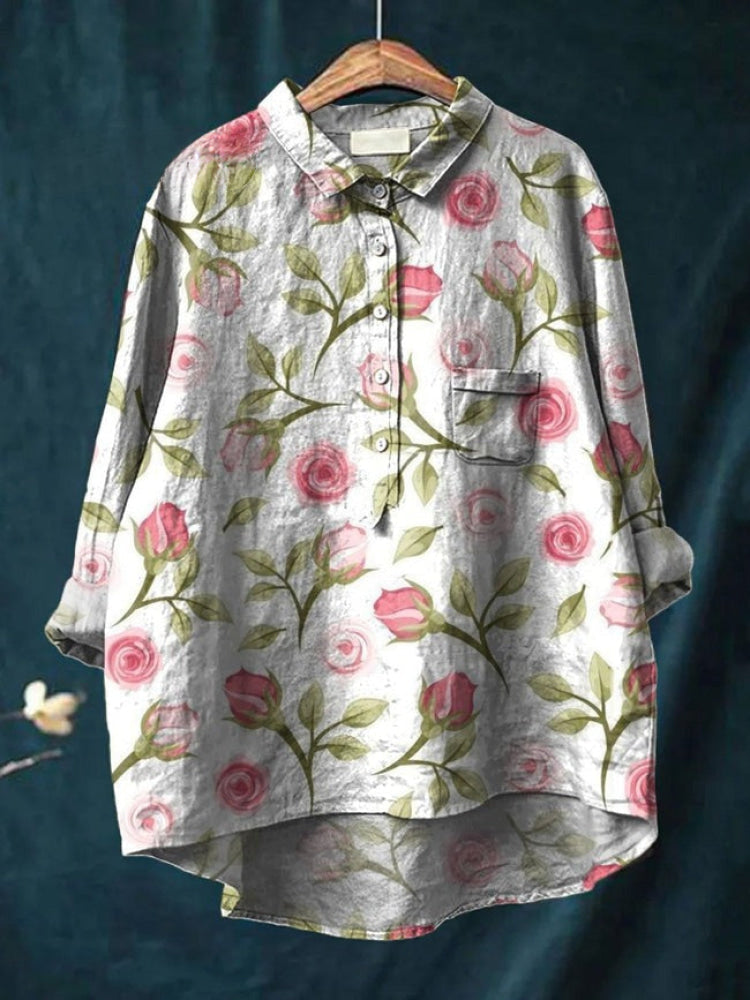 CAMISA DE LINO ESTAMPADA