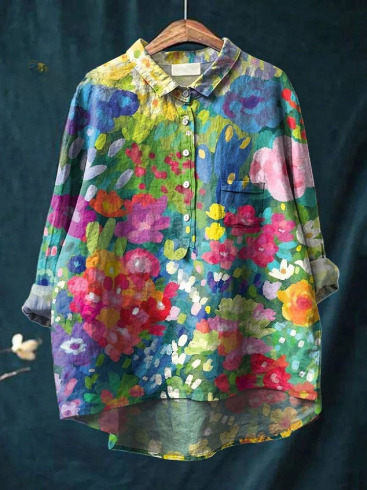 CAMISA DE LINO ESTAMPADA