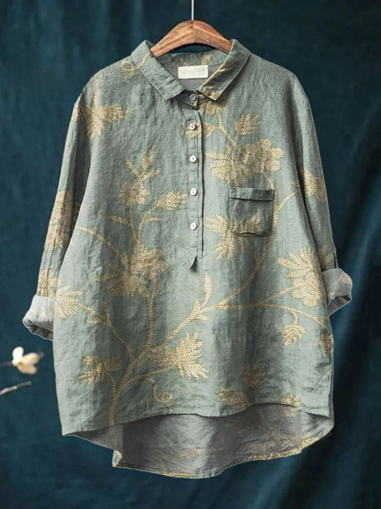 CAMISA DE LINO ESTAMPADA