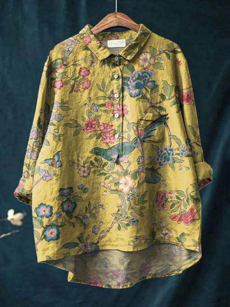 CAMISA DE LINO ESTAMPADA