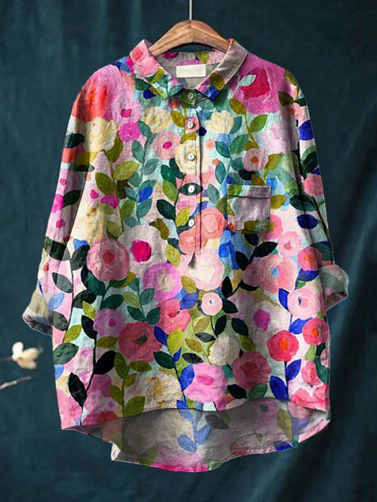 CAMISA DE LINO ESTAMPADA