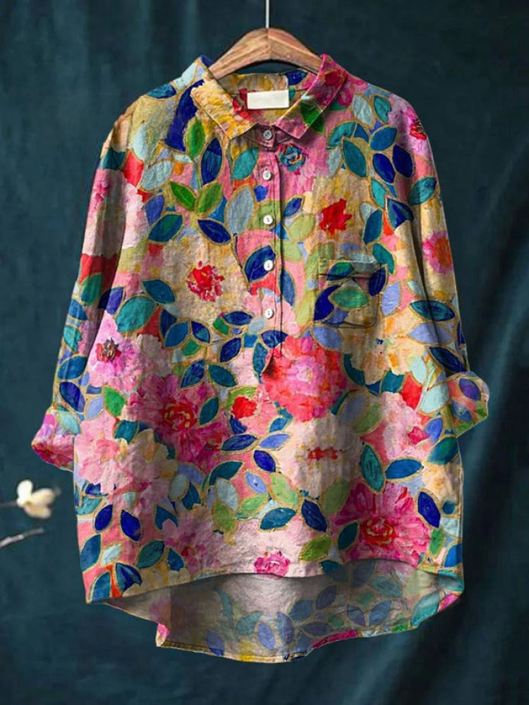 CAMISA DE LINO ESTAMPADA