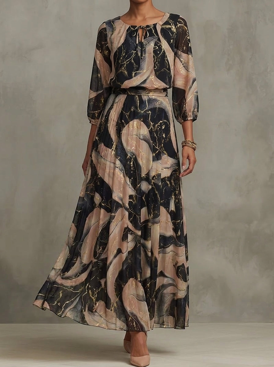 VESTIDO DE CHIFÓN ESTAMPADO