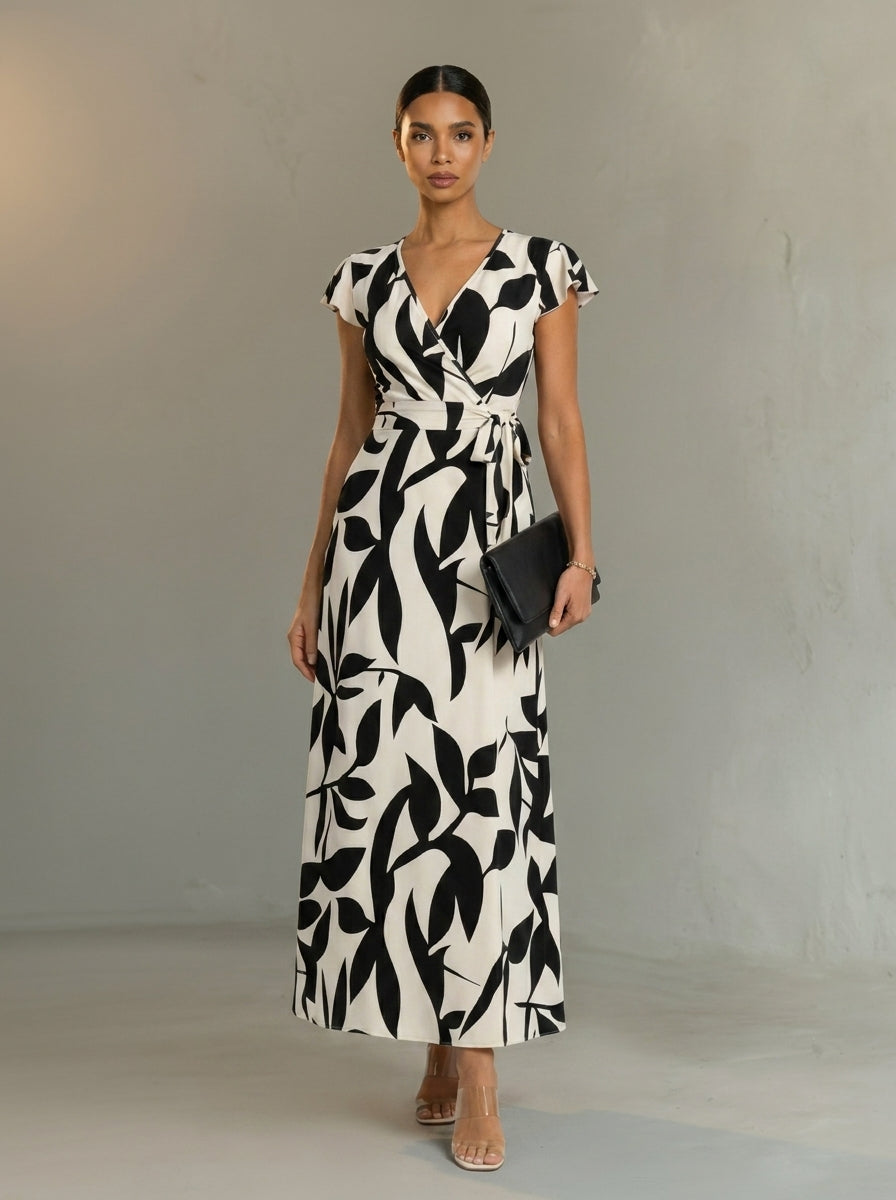 VESTIDO LARGO CON ESCOTE EN V