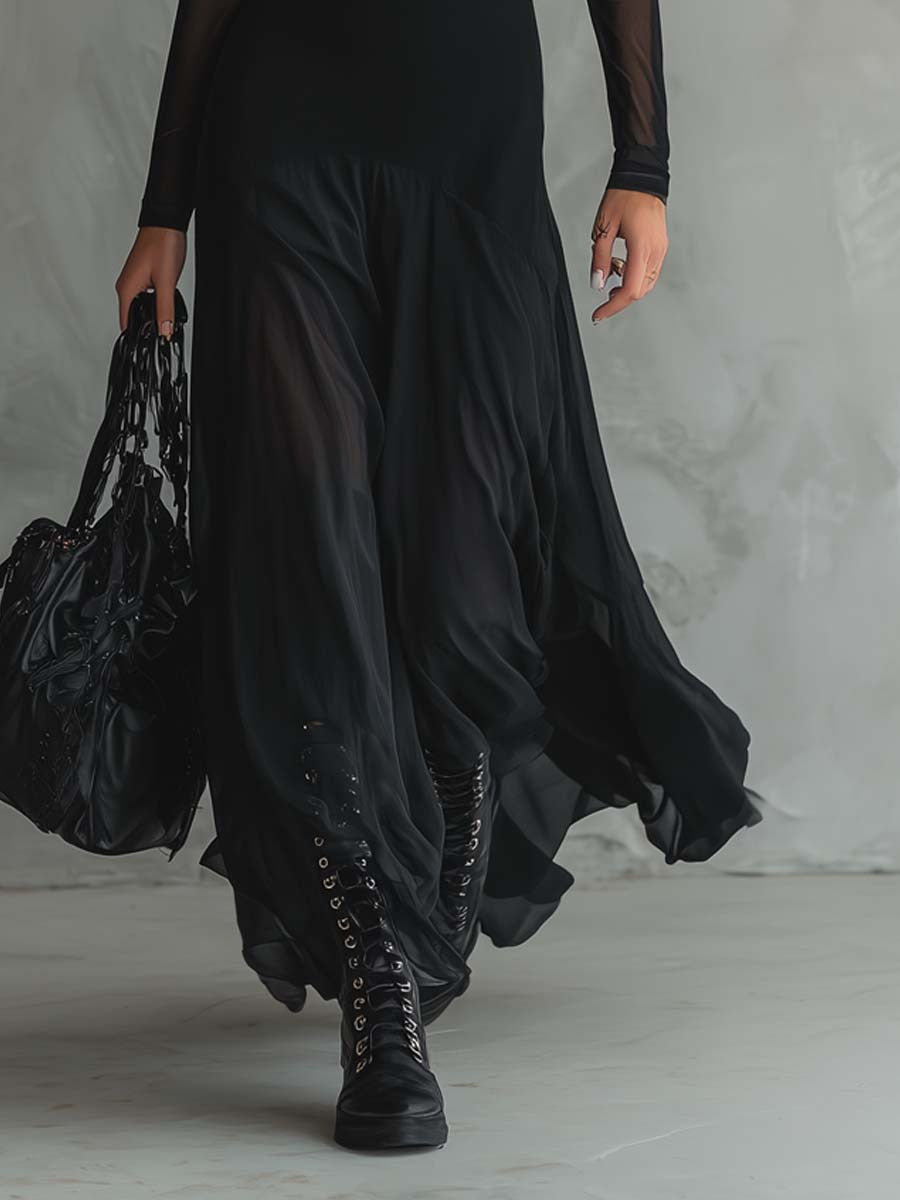 VESTIDO LARGO CON ENCANTO ETÉREO