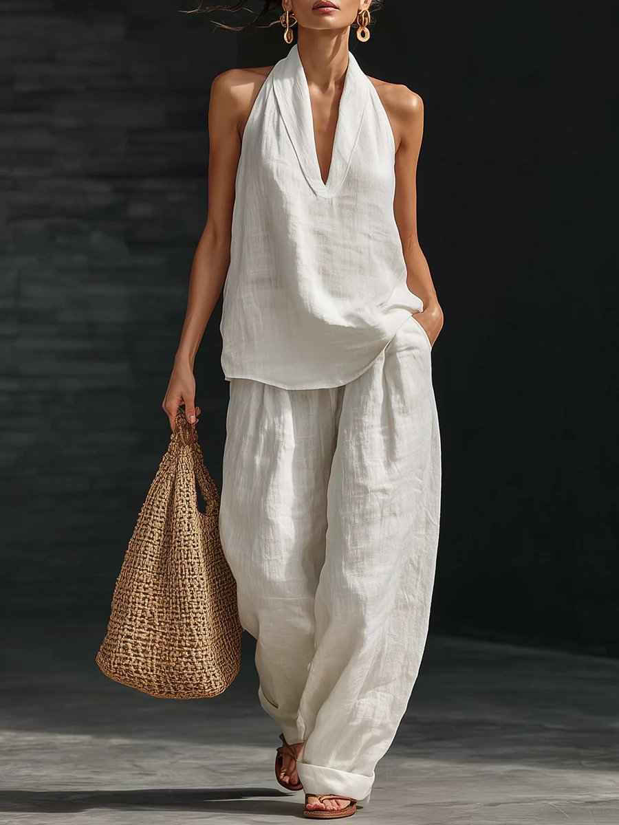 CONJUNTO SIN MANGAS CON PANTALONES ANCHOS