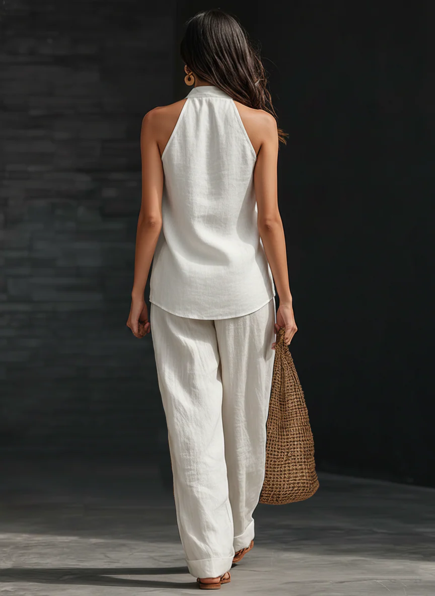 CONJUNTO SIN MANGAS CON PANTALONES ANCHOS