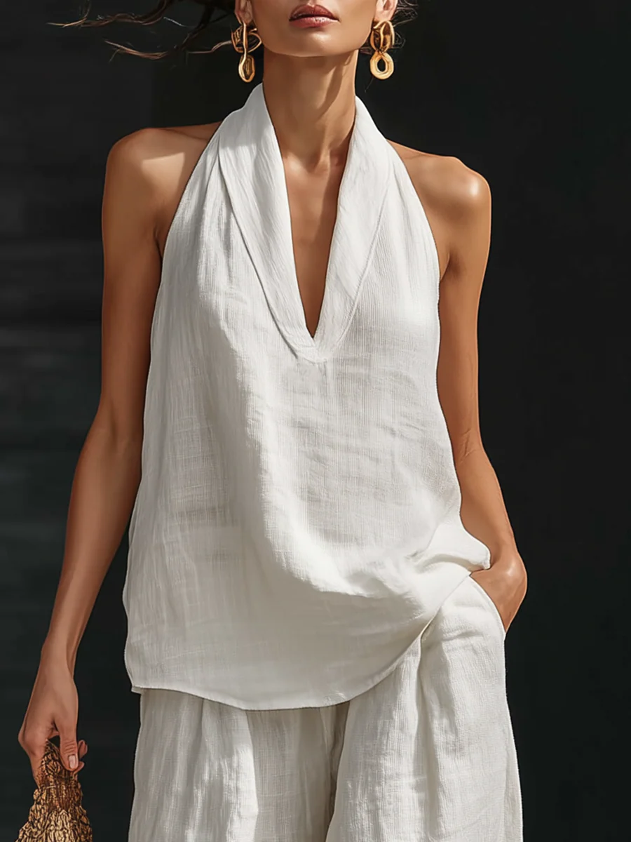 CONJUNTO SIN MANGAS CON PANTALONES ANCHOS
