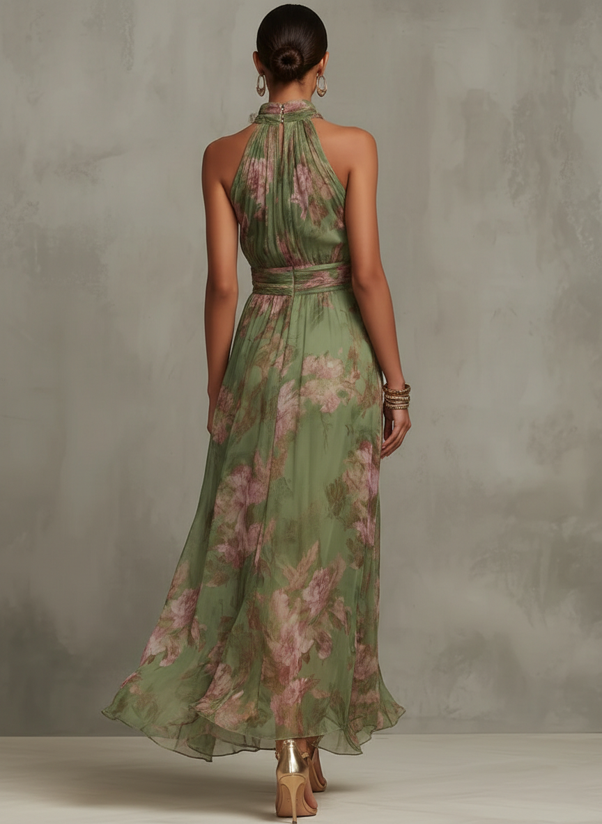 VESTIDO ELEGANTE CON ESTAMPADO FLORAL