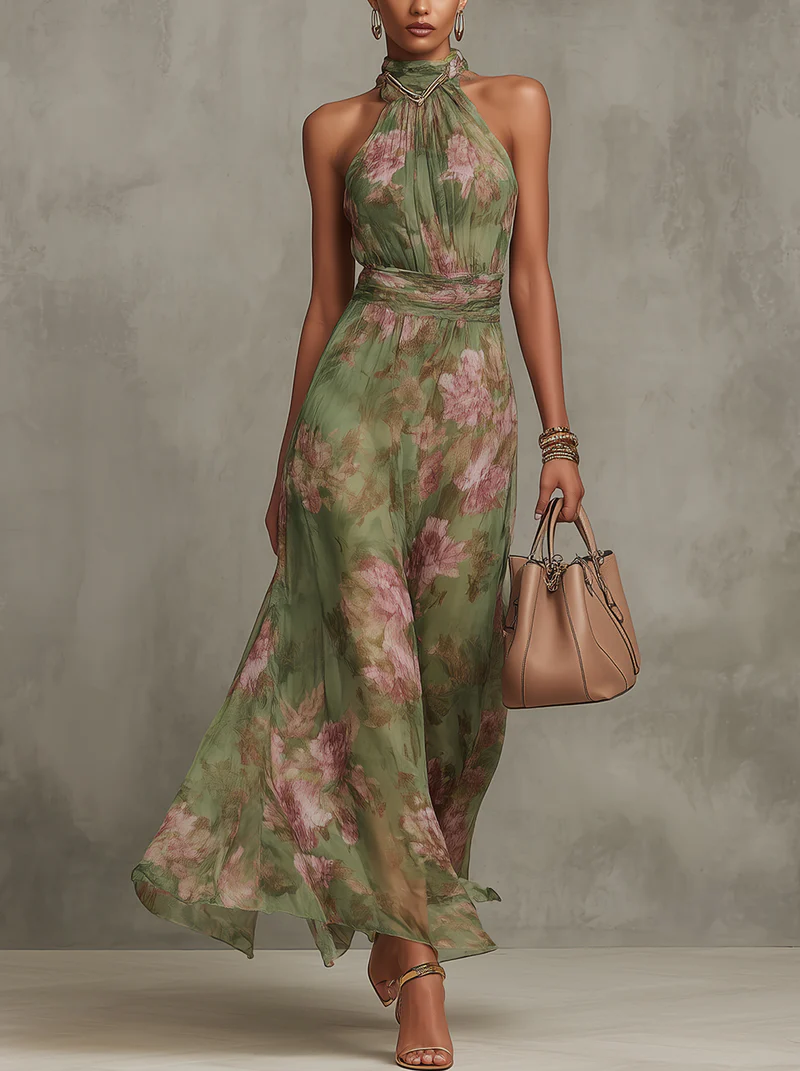 VESTIDO ELEGANTE CON ESTAMPADO FLORAL