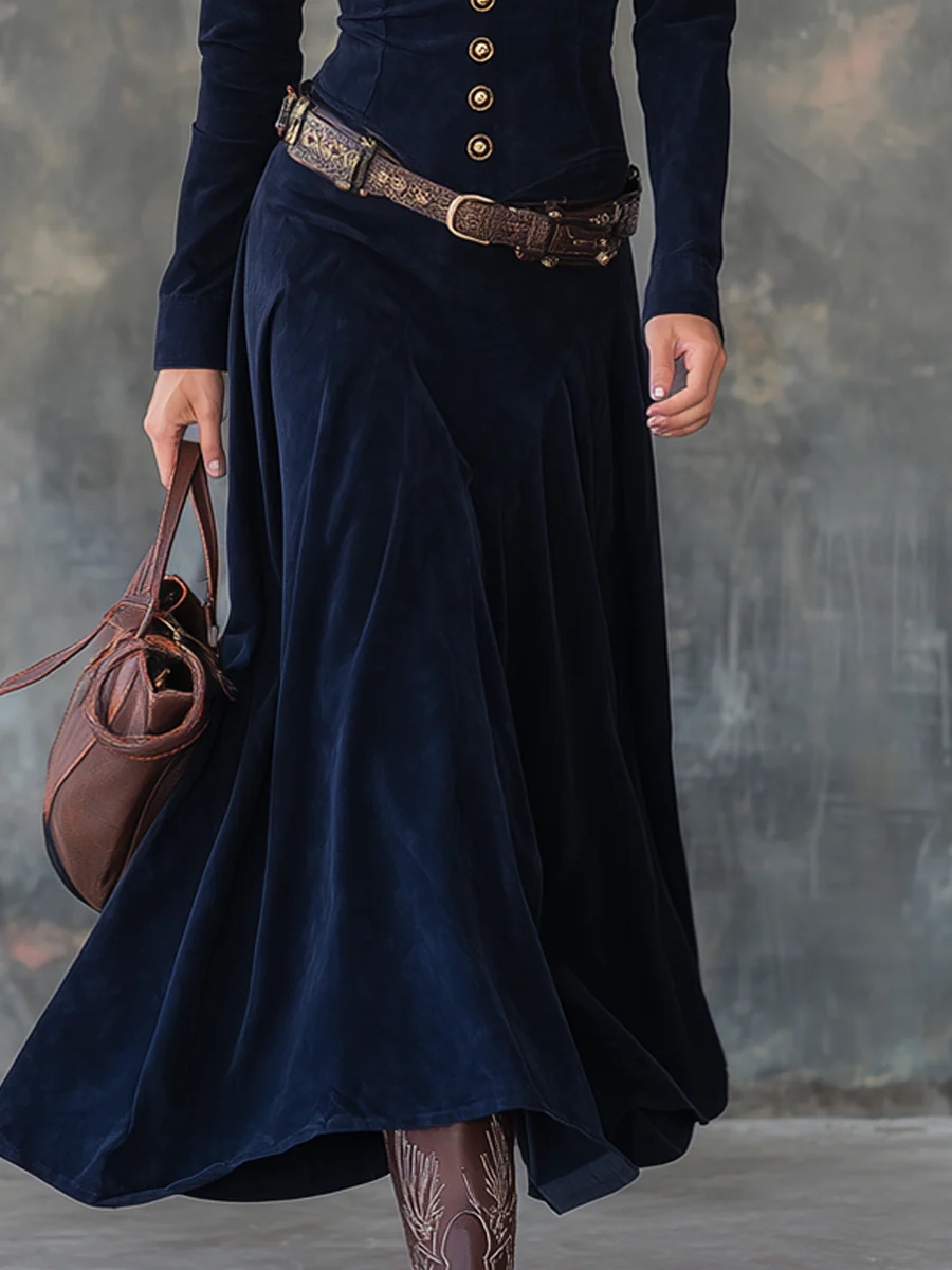 VESTIDO LARGO CON BOTONES