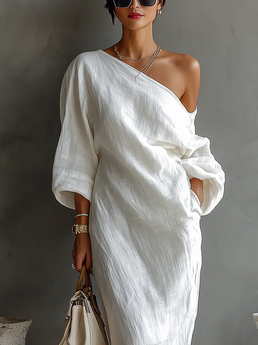 VESTIDO ELEGANTE DE UN SOLO HOMBRO