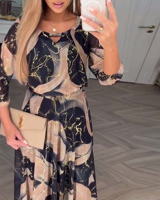 VESTIDO DE CHIFÓN ESTAMPADO