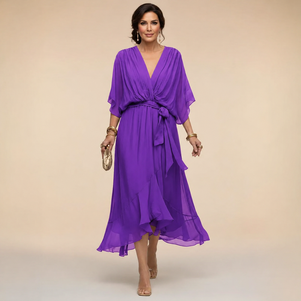 VESTIDO CON ESCOTE EN V