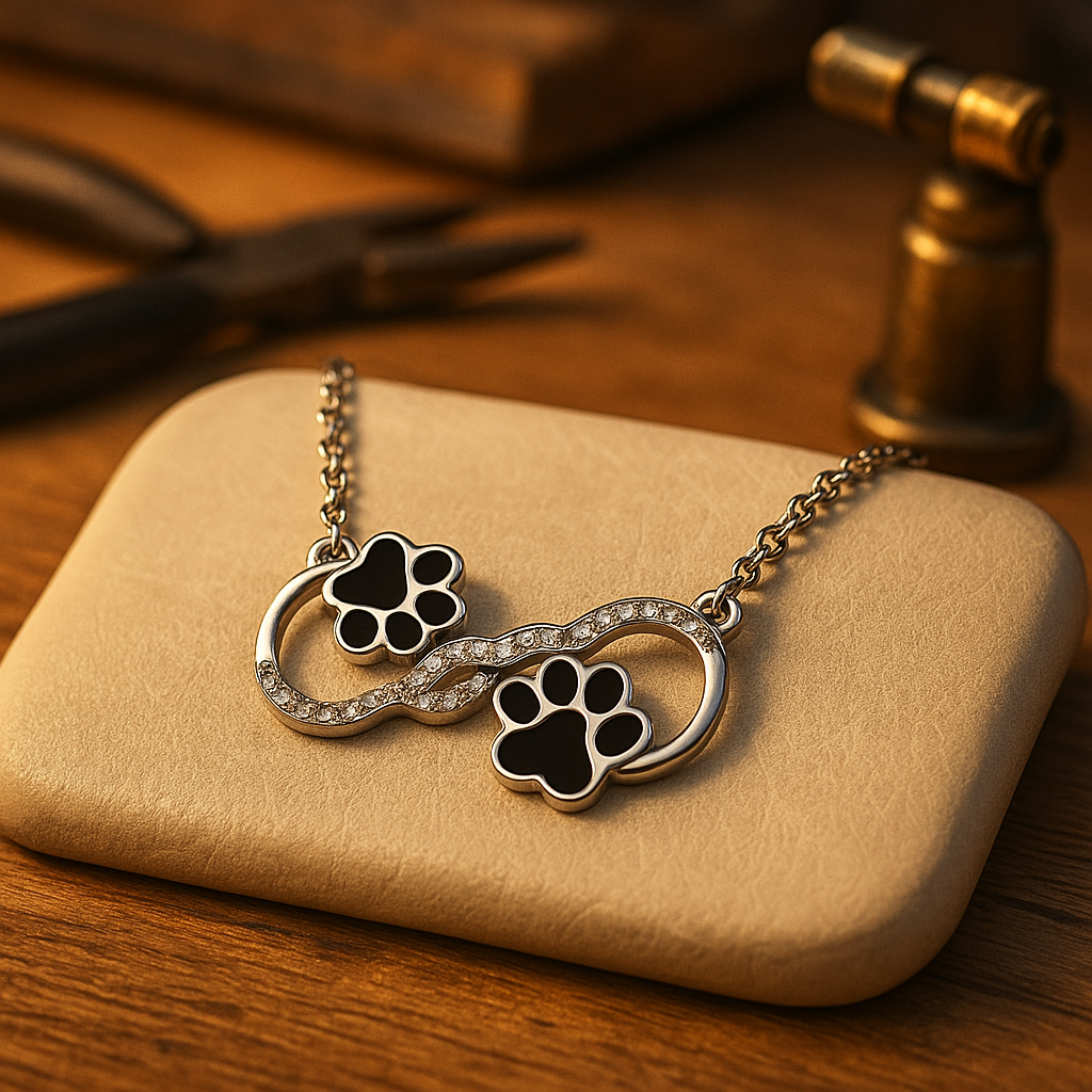 Collar con colgante de símbolo del infinito con circonitas
