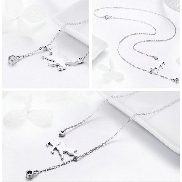 Collar con colgante de gato bonito