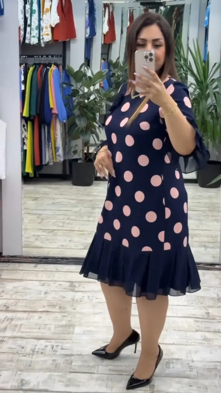 VESTIDO PLISADO DE LUNARES