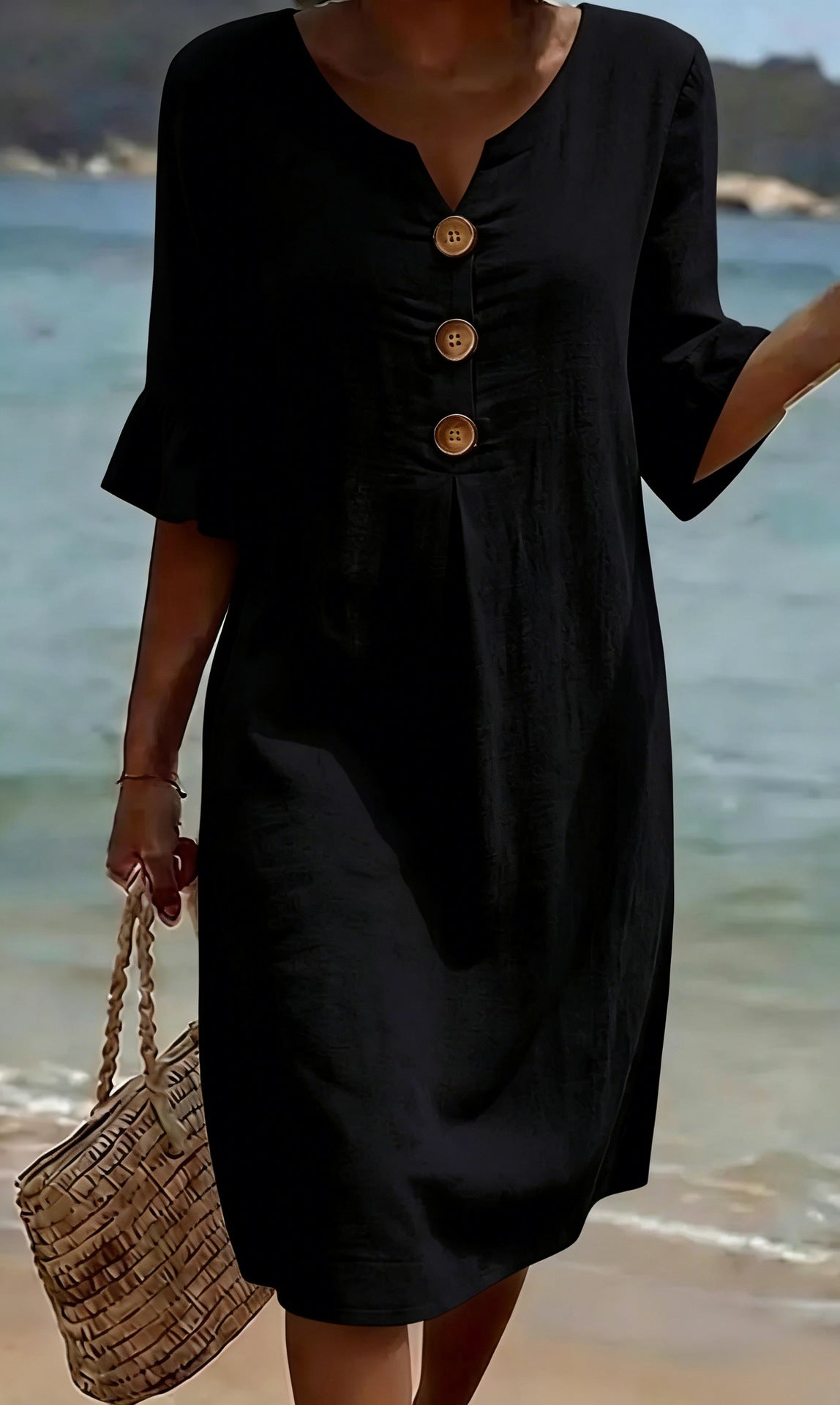 VESTIDO DE ALGODÓN Y LINO