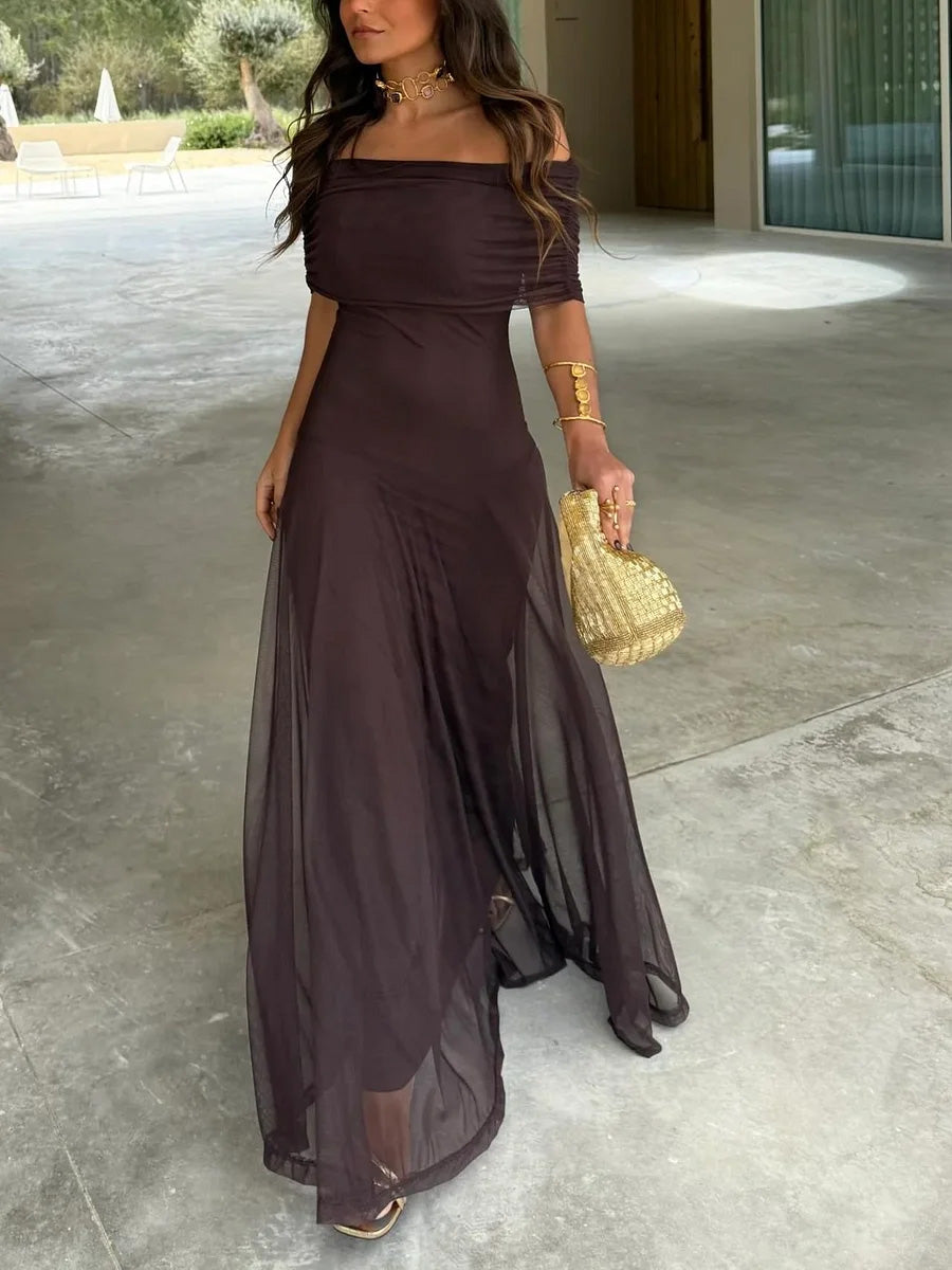 VESTIDO LARGO DE UN SOLO HOMBRO