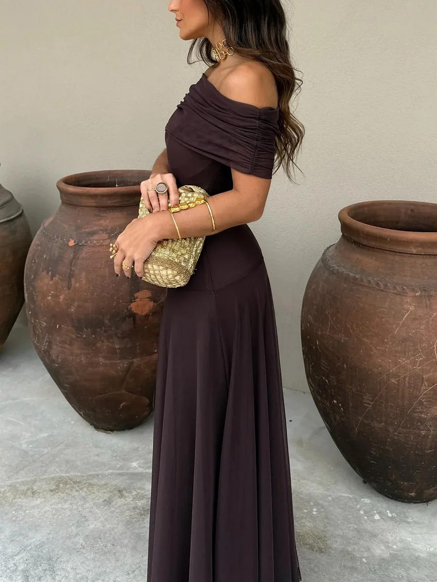VESTIDO LARGO DE UN SOLO HOMBRO