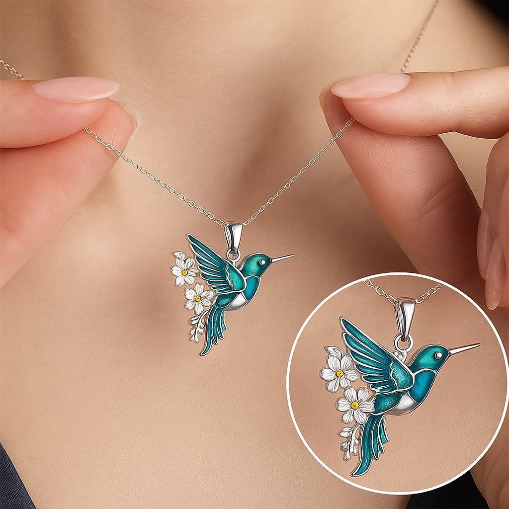 Hermoso collar con colibrí + pendientes de regalo – Oferta limitada