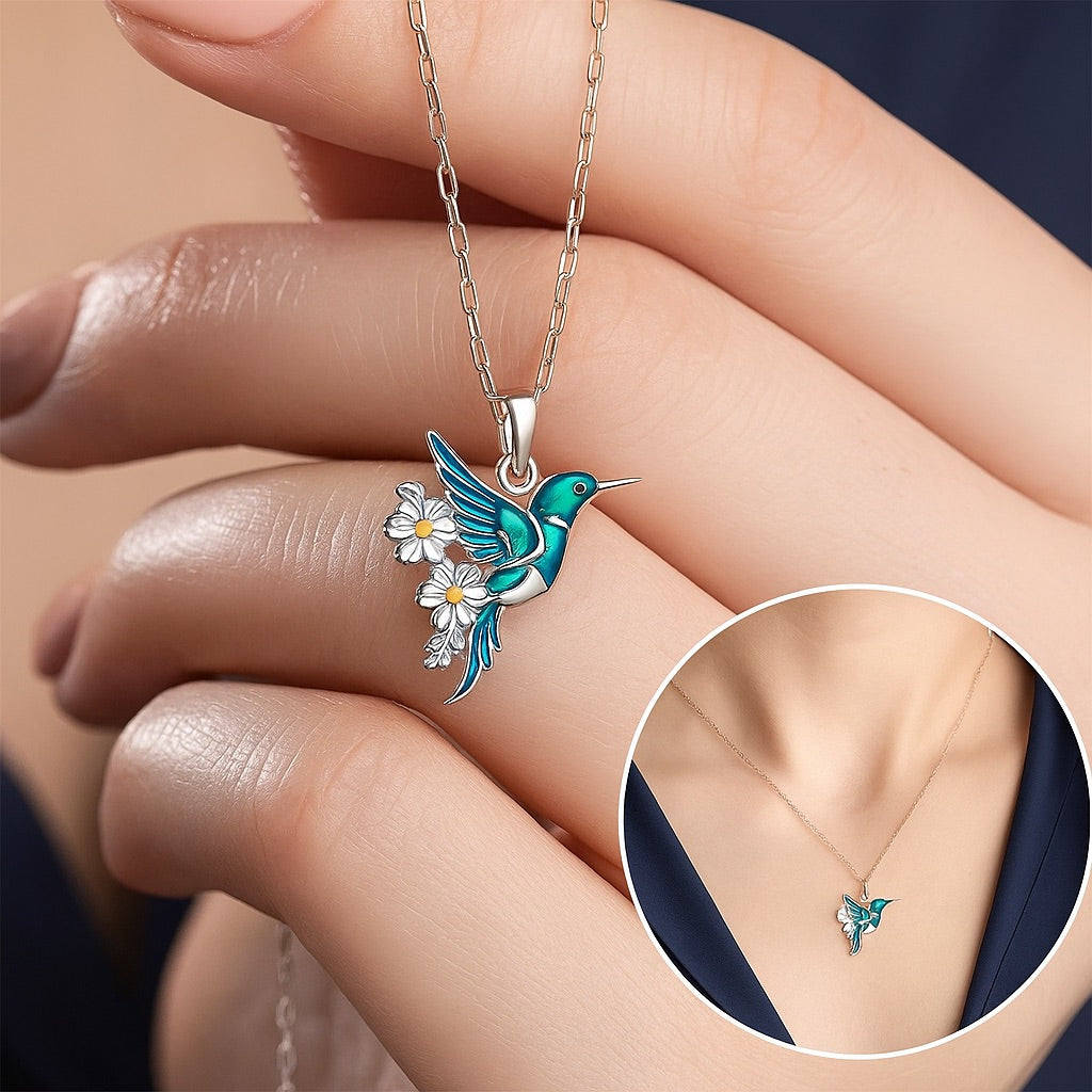 Hermoso collar con colibrí + pendientes de regalo – Oferta limitada