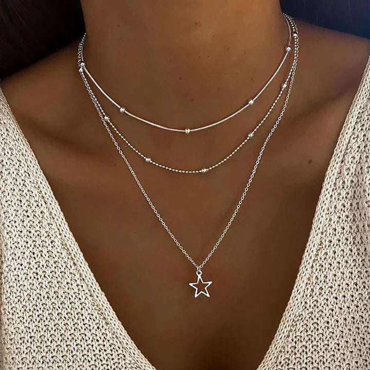 Collar vintage estrella de plata