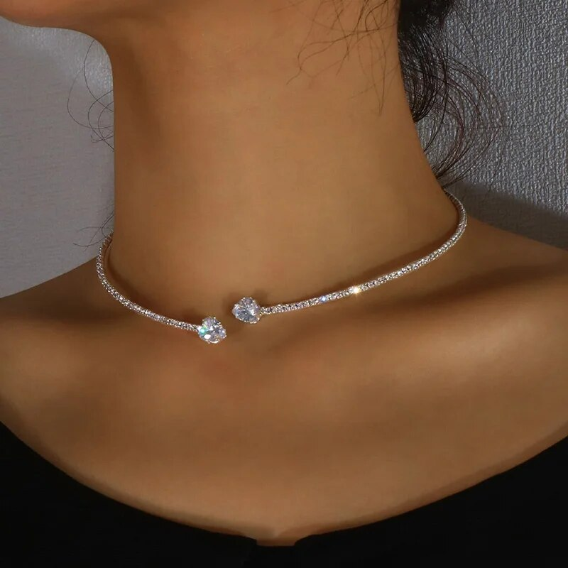 Collar vintage con doble zircón