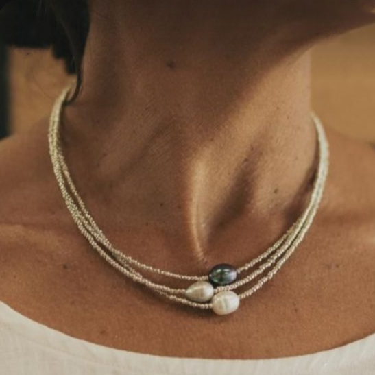 Collar vintage con perlas de agua dulce