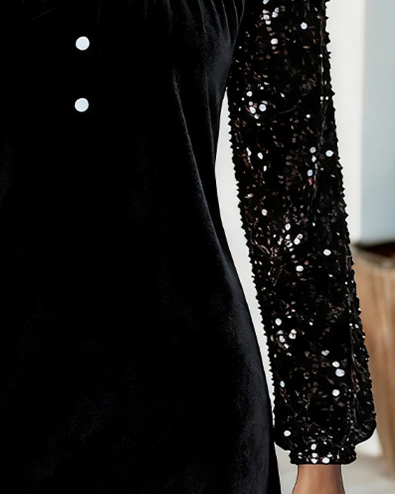 VESTIDO DE TERCIOPELO BRILLANTE