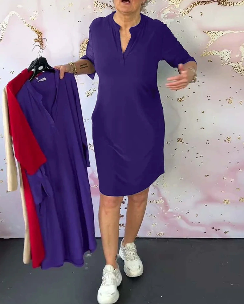 VESTIDO CON ESCOTE EN V